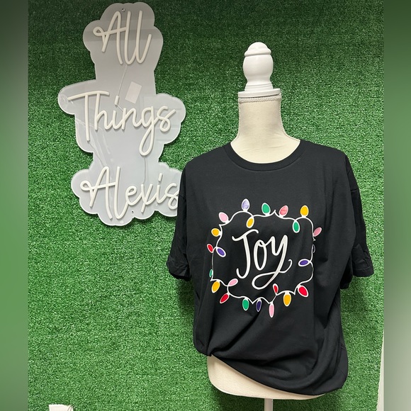 handmade Tops - Joy Christmas Lights Shirt